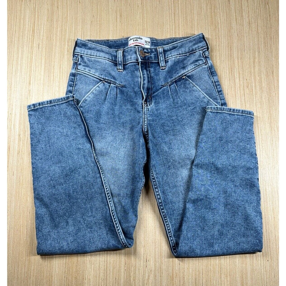 Abercrombie Kids Jeans Girls 13/14 High-Rise Mini Mom Jeans Adjustable Waist